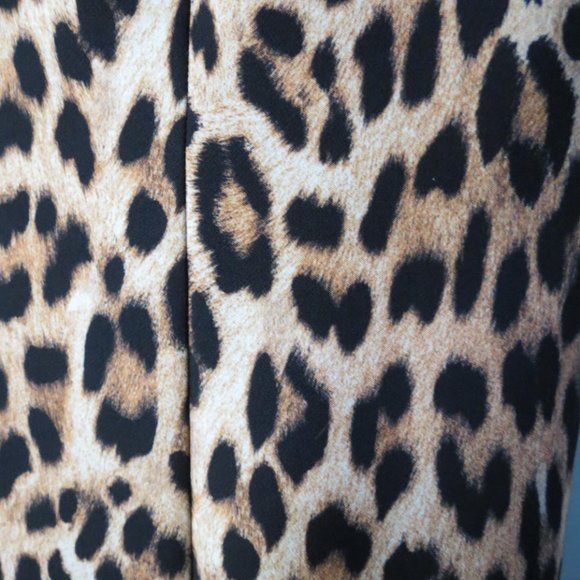 REVIEW - ANIMAL PRINT - FLARED SKIRT DRESS - SIZE 8 - NEW CONDITION. - Picture 4 of 5